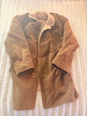 Vintage Men's Brown Wool Lined Coat